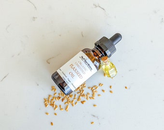 FLAXSEED OIL | organic, cold pressed, and unrefined | face, body, and hair oil | vegan skincare | zero waste skincare | natural skincare