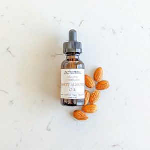 SWEET ALMOND OIL | organic, cold pressed, and unrefined | face, hair, and body oil | intensive moisturizer | vegan | sustainable skincare