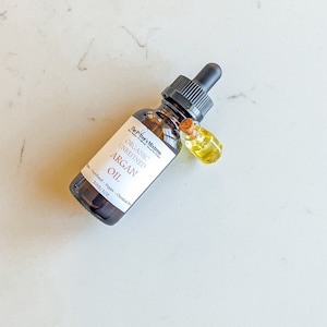 MOROCCAN ARGAN OIL | organic, cold pressed, and unrefined | face, body, and hair oil | vegan | zero waste | amber glass packaged