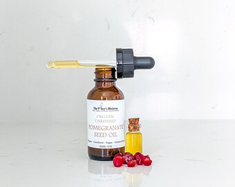 POMEGRANATE SEED OIL | organic, cold pressed, and unrefined | face, hair, and body oil | vegan | clean skincare | zero waste skincare