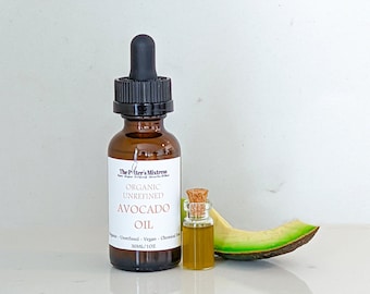 AVOCADO OIL | organic, cold pressed, and unrefined | face, body, and hair oil | vegan | zero waste | amber glass packaged