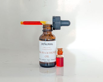 SEA BUCKTHORN OIL | organic, cold pressed, and unrefined | face, hair, and body oil | intensive repair serum | vegan skincare | zero waste