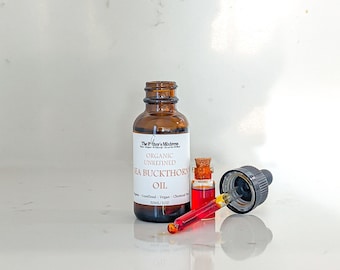 SEA BUCKTHORN OIL | organic, cold pressed, and unrefined | face, hair, and body oil | intensive repair serum | clean skincare | zero waste