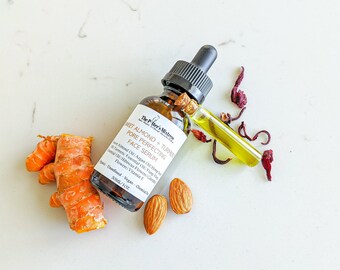 SWEET ALMOND + TURMERIC Pore Perfecting Face Serum | Oil Cleanser | Reduce Pores | Clear Skin | Hydrate | Exfoliate | Brighten | Acne Serum