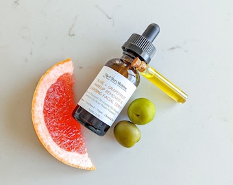 OLIVE + GRAPEFRUIT Makeup Remover & Cleansing Facial Serum / Organic Skincare / Hydrating Oil Cleanser / Rose Infused Serum / Radiance