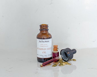 PUMPKIN SEED OIL | organic, cold pressed, and unrefined | face, hair, and body oil | dht blocker | vegan | natural skincare | zero waste