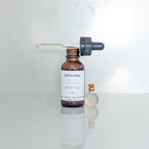 MARULA OIL | organic, cold pressed, and unrefined | face, hair, and body oil | brightening serum | vegan | zero waste | amber glass bottle