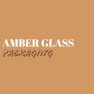 May include: Amber Glass Packaging text in white on a light brown background.