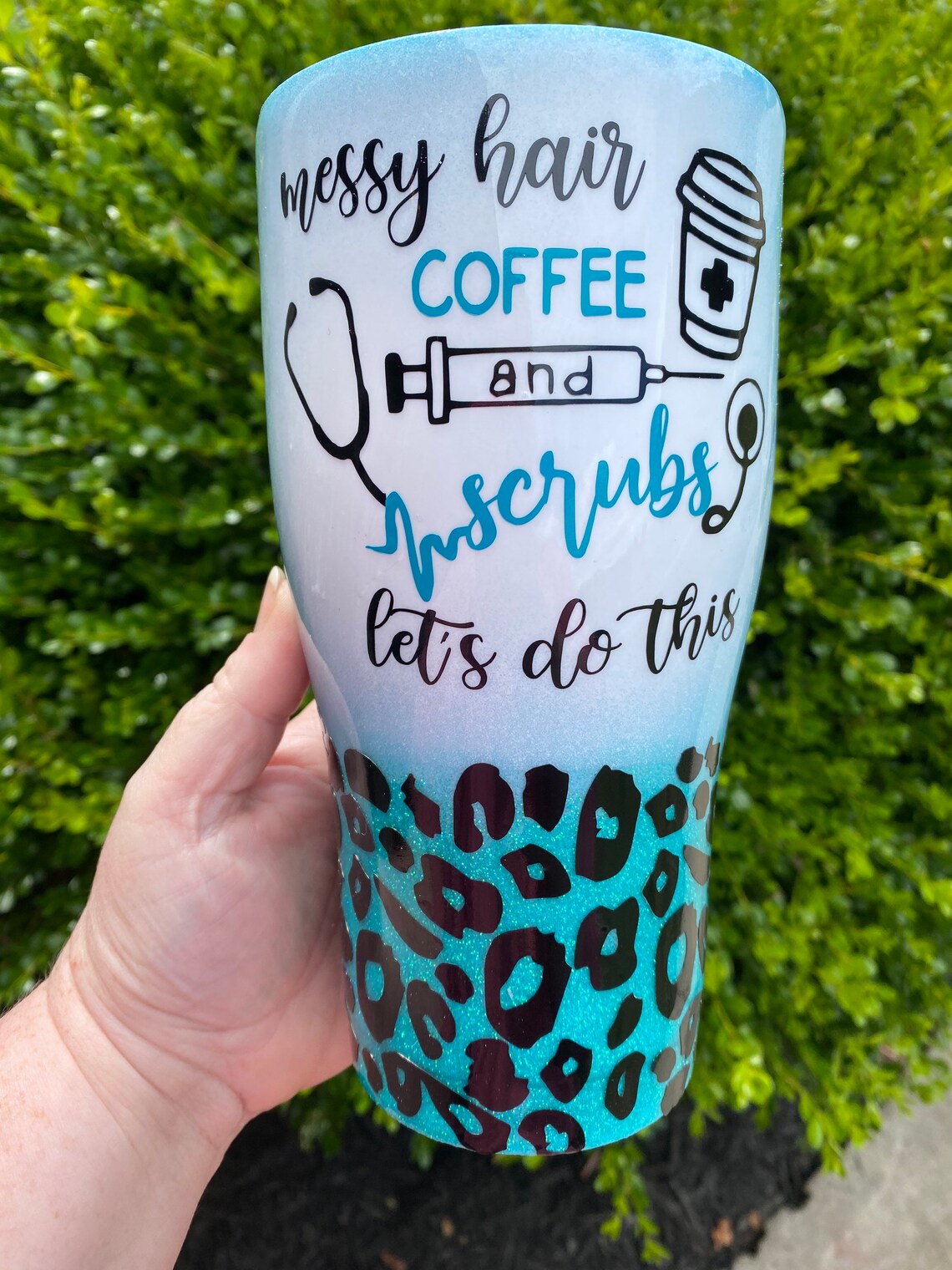 Nurse / Medical Staff Epoxy Tumbler // Nurse Tumbler // Teal Etsy