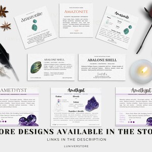 680 Printable Crystal Information Cards, Crystal Meaning Cards ...