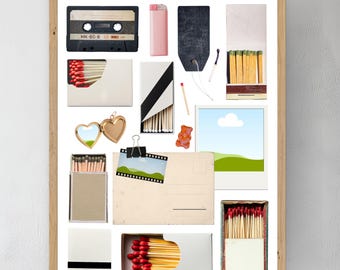 Editable Matchbook Poster Canva Template | Blank Matchbook Print | Digital Download | Pink Neutral Theme | Minimalist Printable Wall Art