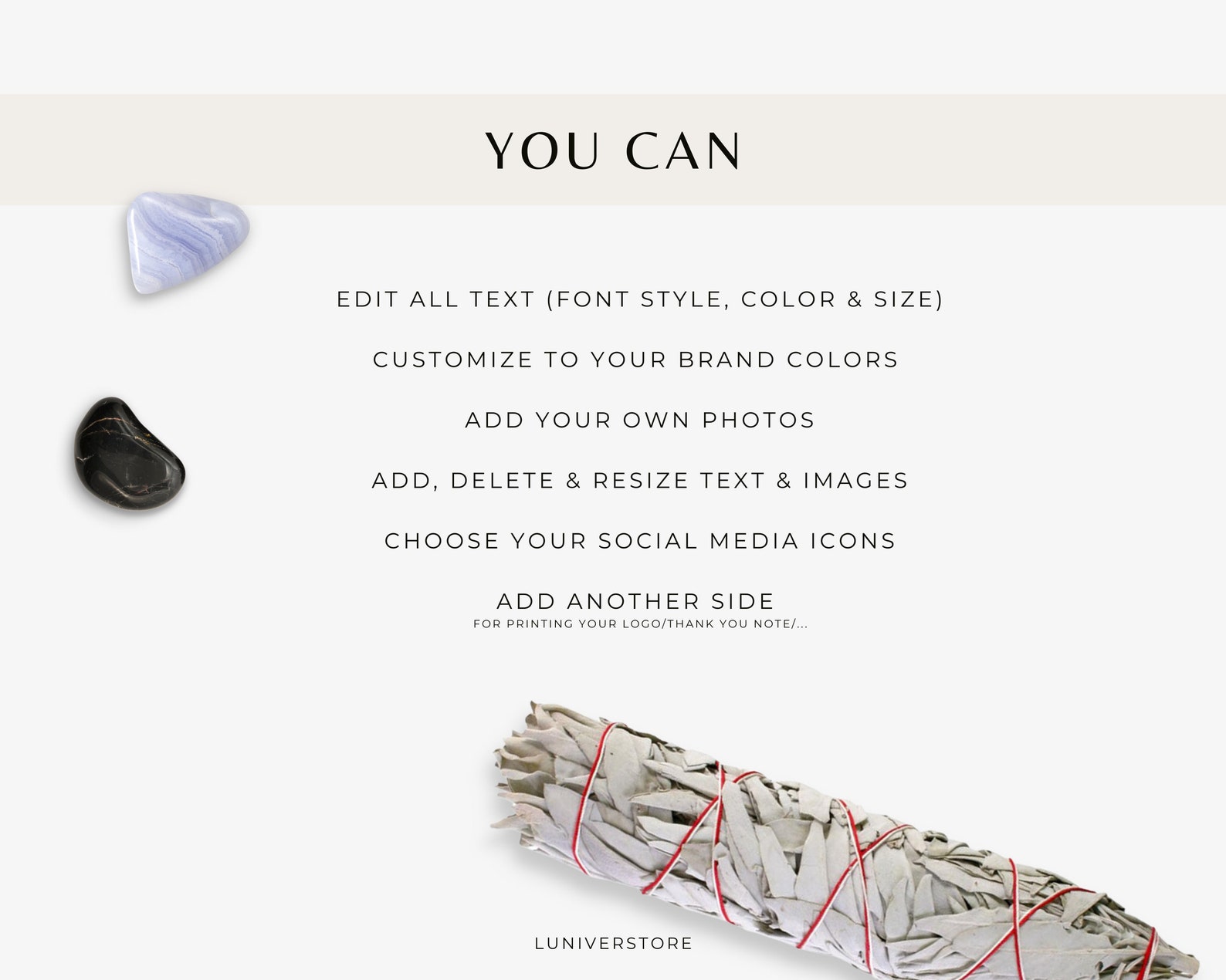 265 Editable Crystal Meaning Cards Crystal Benefits Card Etsy