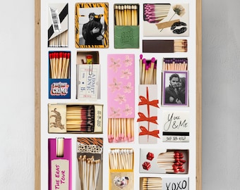 Editable Matchbook Poster Canva Template | Blank Matchbook Print | Digital Download | Pink Neutral Theme | Minimalist Printable Wall Art