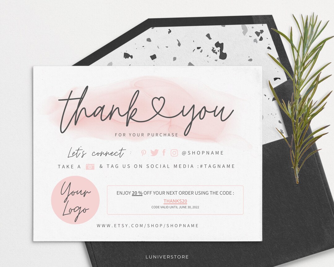 Printable Thank You Business Template Instant Download Thank You for Printable Thank You Business Template Instant Download Thank You for