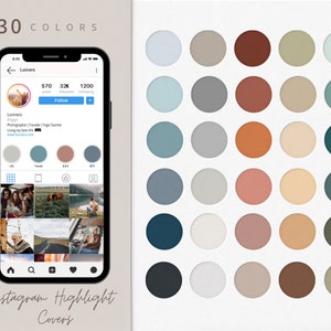 30 Instagram hoogtepunt covers, effen kleur hoogtepunt, sociale media, IG hoogtepunt cover, Instagram branding pictogram, voor blogger, voor beïnvloeder