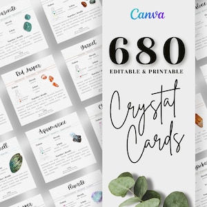 680 afdrukbare kristalinformatiekaarten, betekeniskaarten kristal, afdrukbare edelsteenkaarten, Crystal Instagram, Crystal Canva, Crystal Download