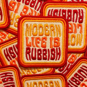 Boogie Child Original The “Modern Life Is Rubbish” Patch. An Original Boogie Child Hand Drawn Design 60s and 70s MOD Style Inspired