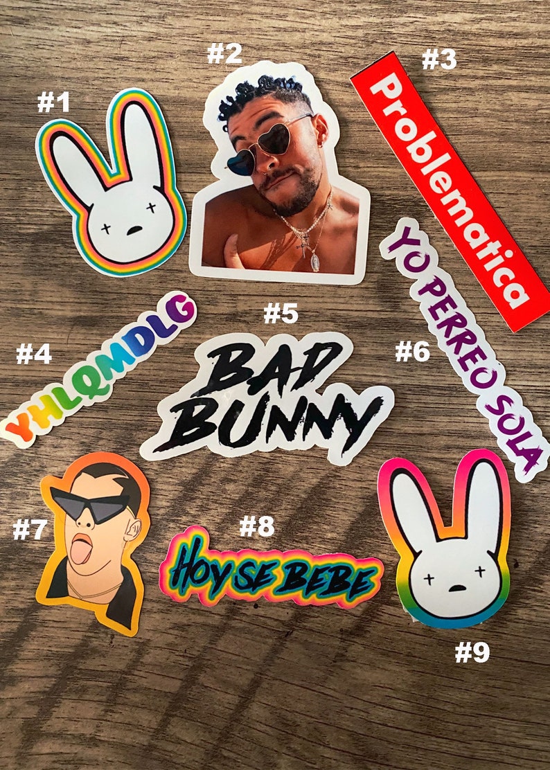 Bad Bunny Stickers Bad Bunny Sticker Pack Bad Bunny | Etsy