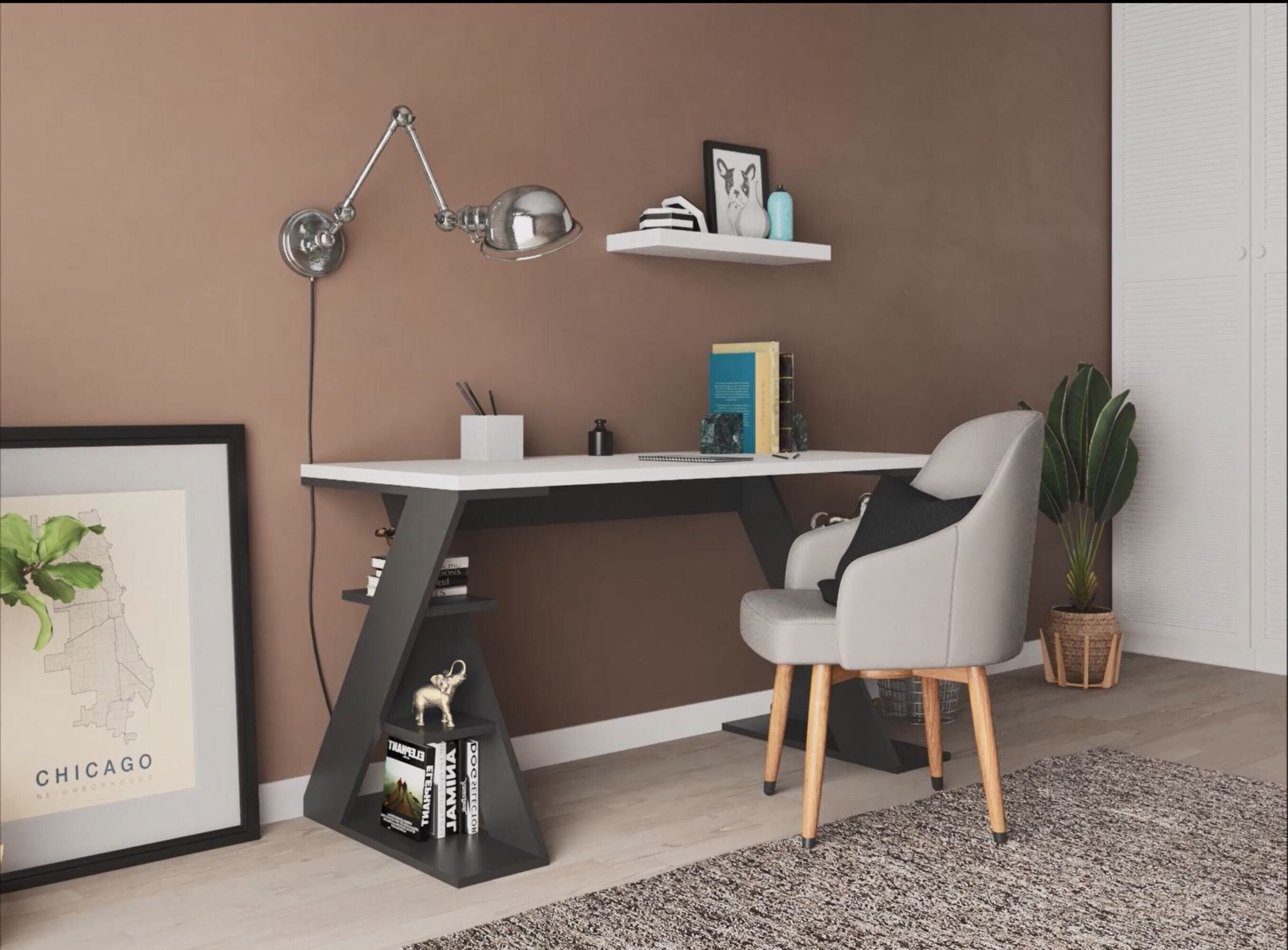 Papillon 55 Inch Office Desk Long Home Office Table for Etsy