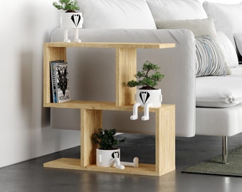 Homeania Side Table / End Table with Shelves for Storage Decorative Coffee Table for Living Room 24 Inch Sonomo