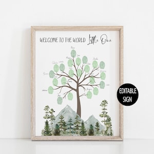 Baby Shower Guestbook Sign,Forest Baby Shower Guestbook,Fingerprint Tree Guestbook Sign,Adventure awaits Baby Shower Printable,Guestbook