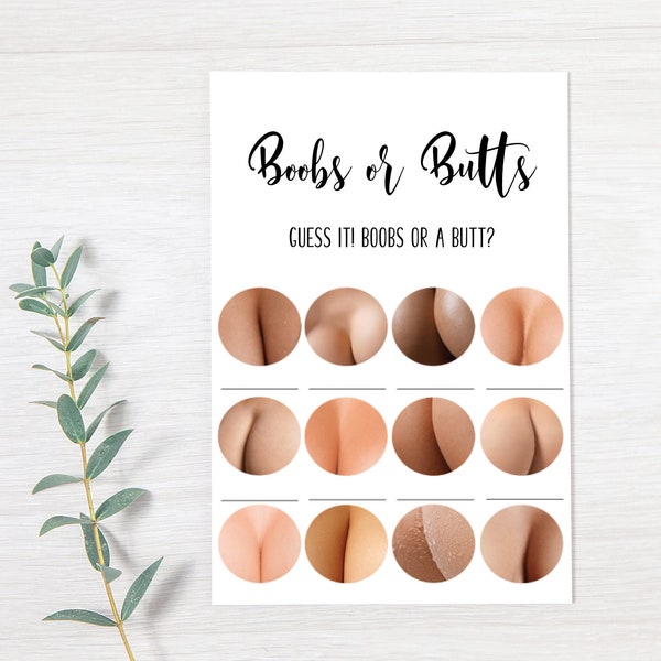 Boobs or Butts Funny Baby Shower Game,Minimalist Baby Shower Game,Printable Game,Funny Baby Shower Activity