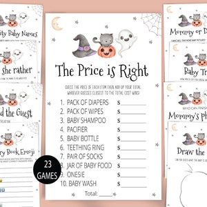 A Little Boo-babyshowerspelbundel, genderneutraal Halloween-babyshowergamepakket, Ghost Halloween-babyshowerspellen, Halloween-sjabloon