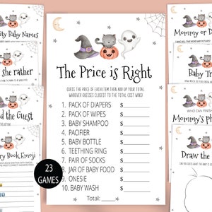 A Little Boo Baby Shower Game Bundle, Gender Neutral Halloween Baby Shower Game Pack, Ghost Halloween Baby Shower Games,Halloween Template