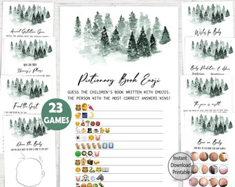 Juego de baby shower Winter Wonderland, paquete de juegos de baby shower Woodland, juegos imprimibles para baby shower, paquete de actividades de baby shower de invierno