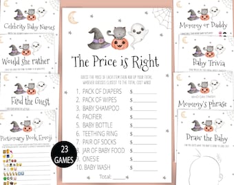 A Little Boo Baby Shower Game Bundle, Gender Neutral Halloween