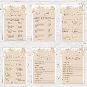 Boho Baby Shower Games,boho Baby Shower Game Bundle,baby Shower ...