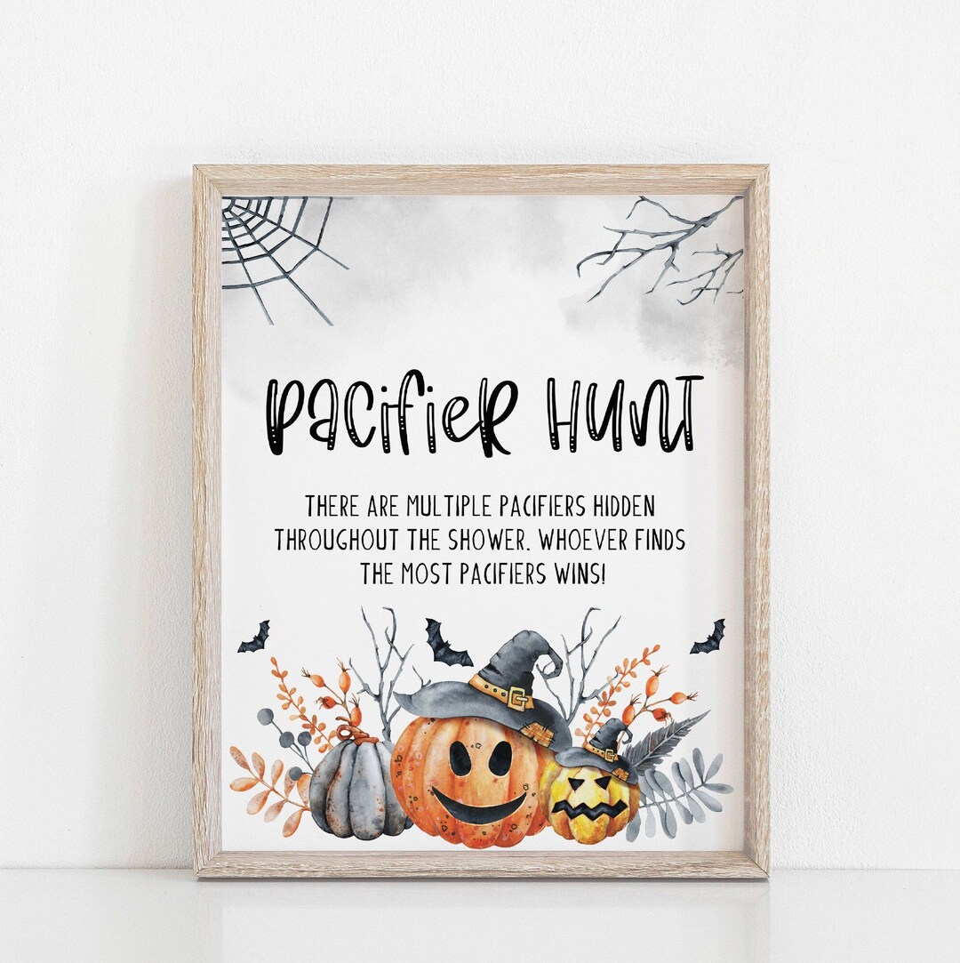Pacifier Hunt Signhalloween Baby Shower Signfunny Baby - Etsy