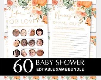Little Pumpkin Baby Shower Games,Fall Baby Shower Theme,(Digital download)