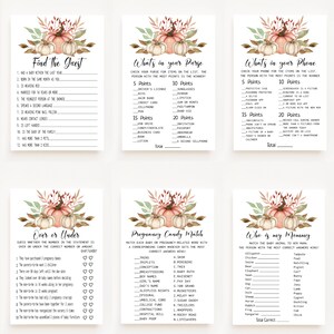 Pumpkin Baby Shower,baby Shower Games,printable Game Bundle,23 Harvest ...