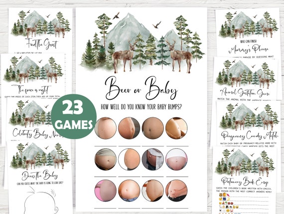 Forest Baby Shower Game Bundlethe Adventure Begins Baby