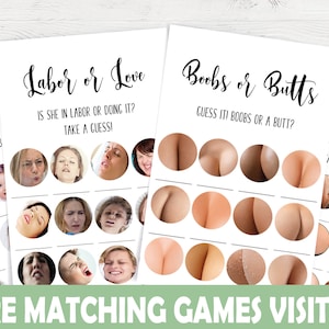 Labor or Love Funny Baby Shower Game,Minimalist Baby Shower Game,Printable Game,Funny Baby Shower Activity image 2