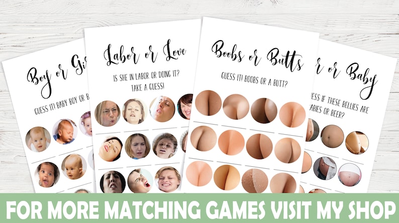 Labor or Love Funny Baby Shower Game,Minimalist Baby Shower Game,Printable Game,Funny Baby Shower Activity image 2