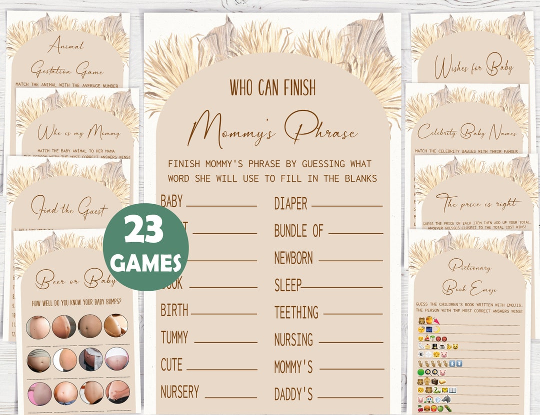 Boho Baby Shower Games,boho Baby Shower Game Bundle,baby Shower ...