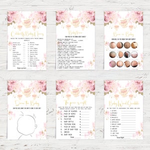 Tea Party Baby Shower Game,floral Baby Shower Bundle,tea Party Baby ...