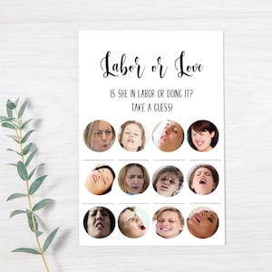 Labor or Love Funny Baby Shower Game,Minimalist Baby Shower Game,Printable Game,Funny Baby Shower Activity