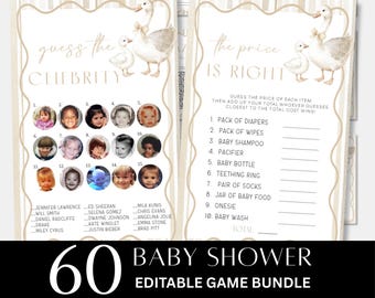 Goose Baby Shower Games Bundle (60 Editable Games)