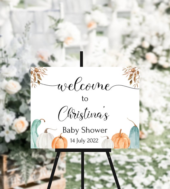 Baby Shower Signpumpkin Baby Shower Etsy
