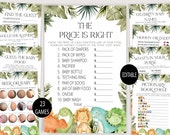 Dinosaur Baby Shower Games Bundle,Dino Baby Shower Games,Boy Baby Shower Game Bundle,Editable Game Set,Instant download