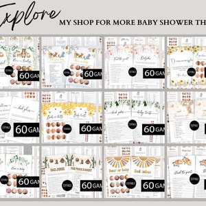 Little Cutie Baby Shower Game Bundle, Orange Baby Shower Game Pack,Neutral Game Bundle,The price is right,Would she rather,Baby Prediction image 8