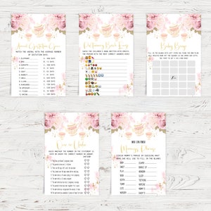 Tea Party Baby Shower Game,floral Baby Shower Bundle,tea Party Baby ...