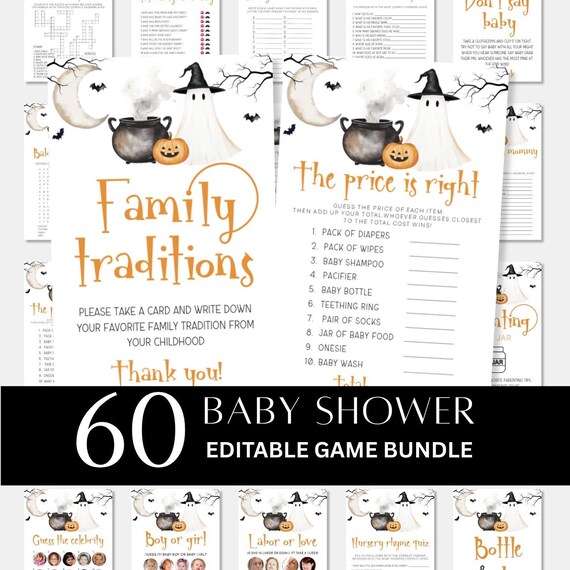 Halloween Baby Shower Games,A little boo Baby Shower Theme,Neutral Baby Shower Theme (Digital download)