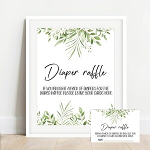 Diaper Raffle Baby Shower Sign,Eucalyptus Baby Shower Sign,Baby Shower Activity,Printable Baby Shower Sign,Diaper Raffle