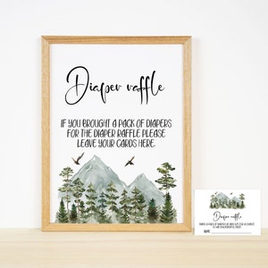 Diaper Raffle Sign,Adventure Awaits Baby Shower,Printable Baby Shower Sign,Baby Shower Sign,Diaper Raffle Sign+Diaper Raffle Card