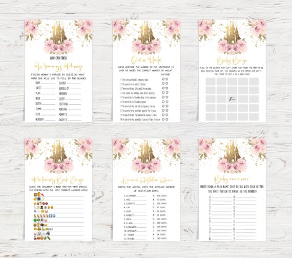 Baby Shower Game Cards - 25 Double-Sided 5x7 Inch Party Games For Girls Or Boys