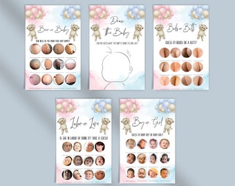 Carte Per Gender Reveal Party A5, 20 Pezzi A Tema Arcobaleno: Il Gioco Interattivo Per Il Baby Shower, Per Scrivere Desideri E Indovinare Il Sesso Del Bebè. Un Ricordo Unico Per Genitori E Amici.